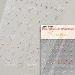 Mini Love Heart Arc Curved Line French Style Minimalist Colourful Self-adhesive Nail Art Decorations Stickers Manicure Decals (Online Order Only)