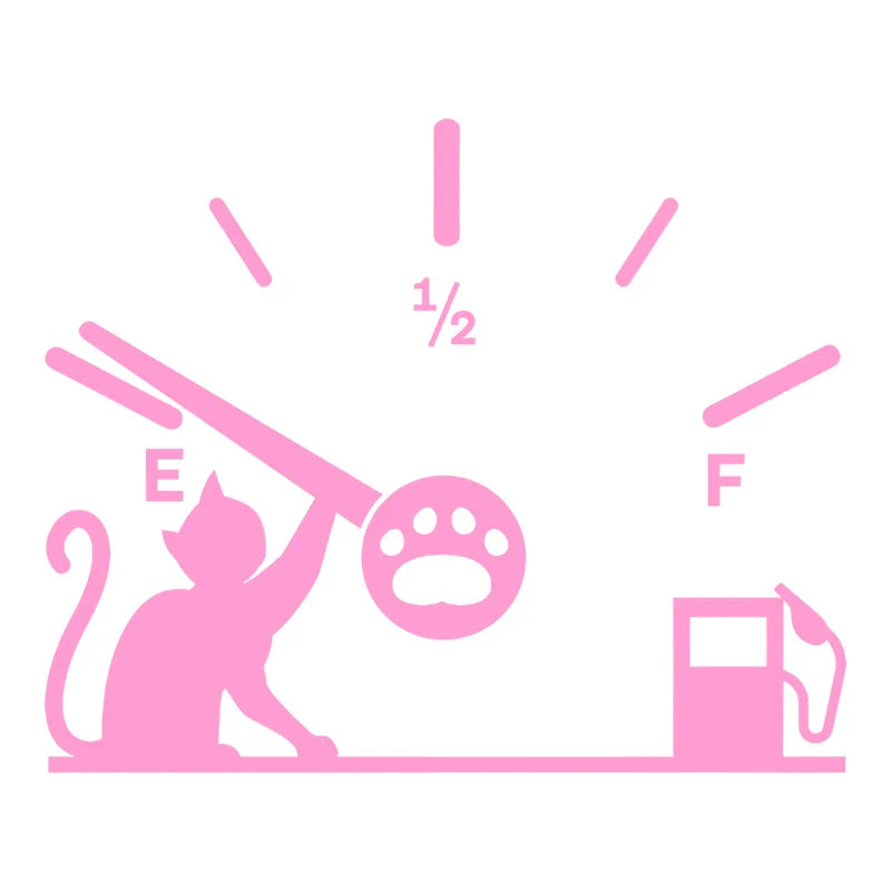 Cute Cat Full Gas Gauge Sticker for Car Fuel Tank Cap Door Decoration Exterior Accessories Outdoor Stickers Pvc Vinyl Decals (ONLINE ORDER ONLY)