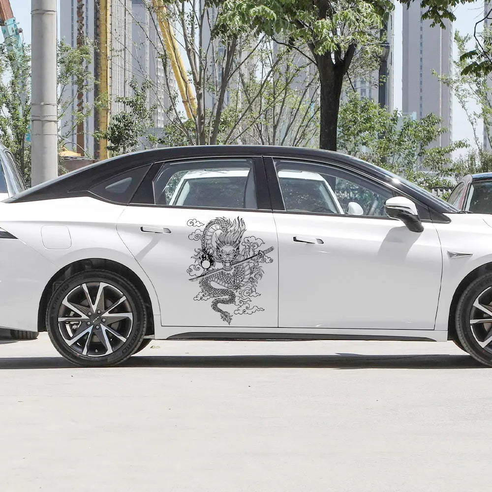 Japane Anime Detachment Car Sticker For Katana And Black Dragon Decoration Movement Style Die Cutting Waterproof PVC Vinyl Decal (ONLINE ORDER ONLY)