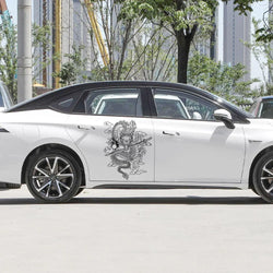 Japane Anime Detachment Car Sticker For Katana And Black Dragon Decoration Movement Style Die Cutting Waterproof PVC Vinyl Decal (ONLINE ORDER ONLY)