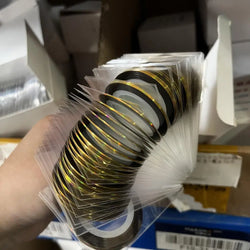 10pcs Nail Striping Tape Metallic Yarn Line Gold/Silver Striping Sticker Holographic 3D Strips Liner Tape Adhesive Manicure Foil (Online Order Only)