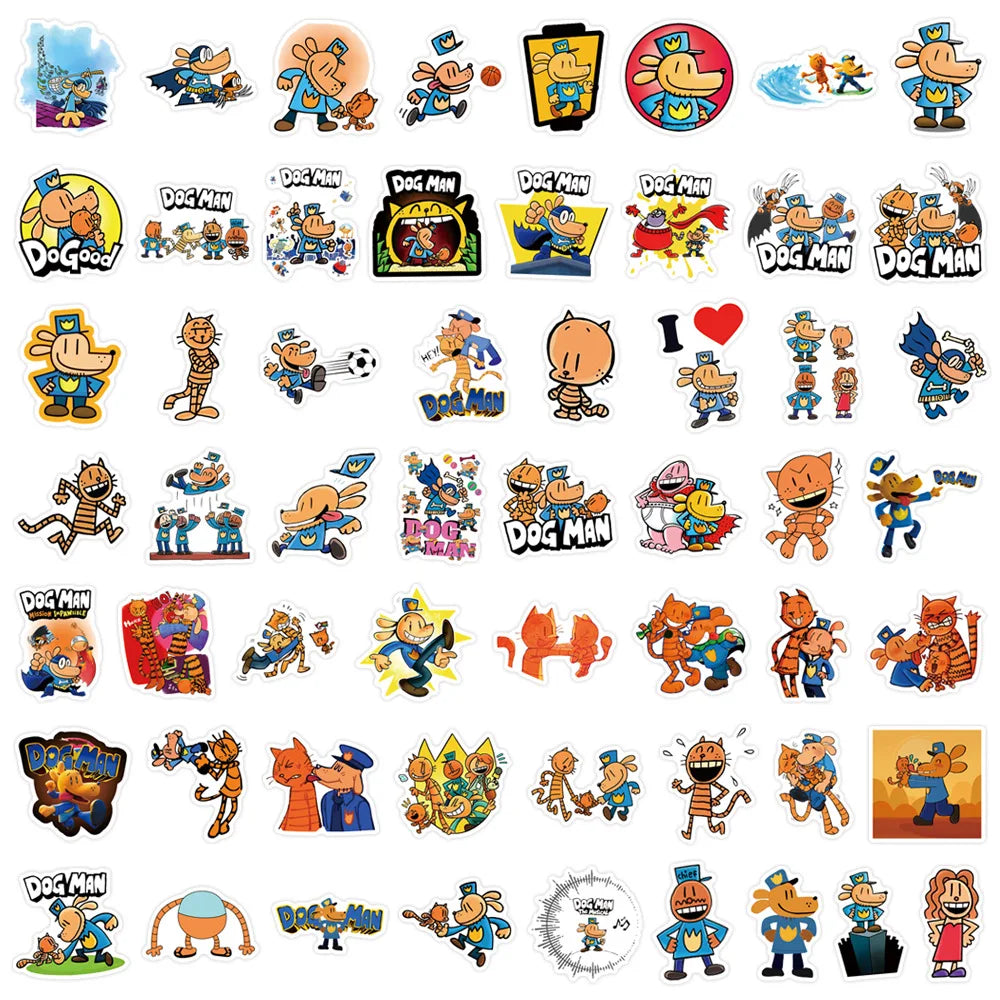 10/30/55PCS Dog Man Stickers Cartoon Comics Sticker Funny Kids Toys Luggage Laptop Phone Guitar Car Bike Skateboard Decals Toy (ONLINE ORDER ONLY)