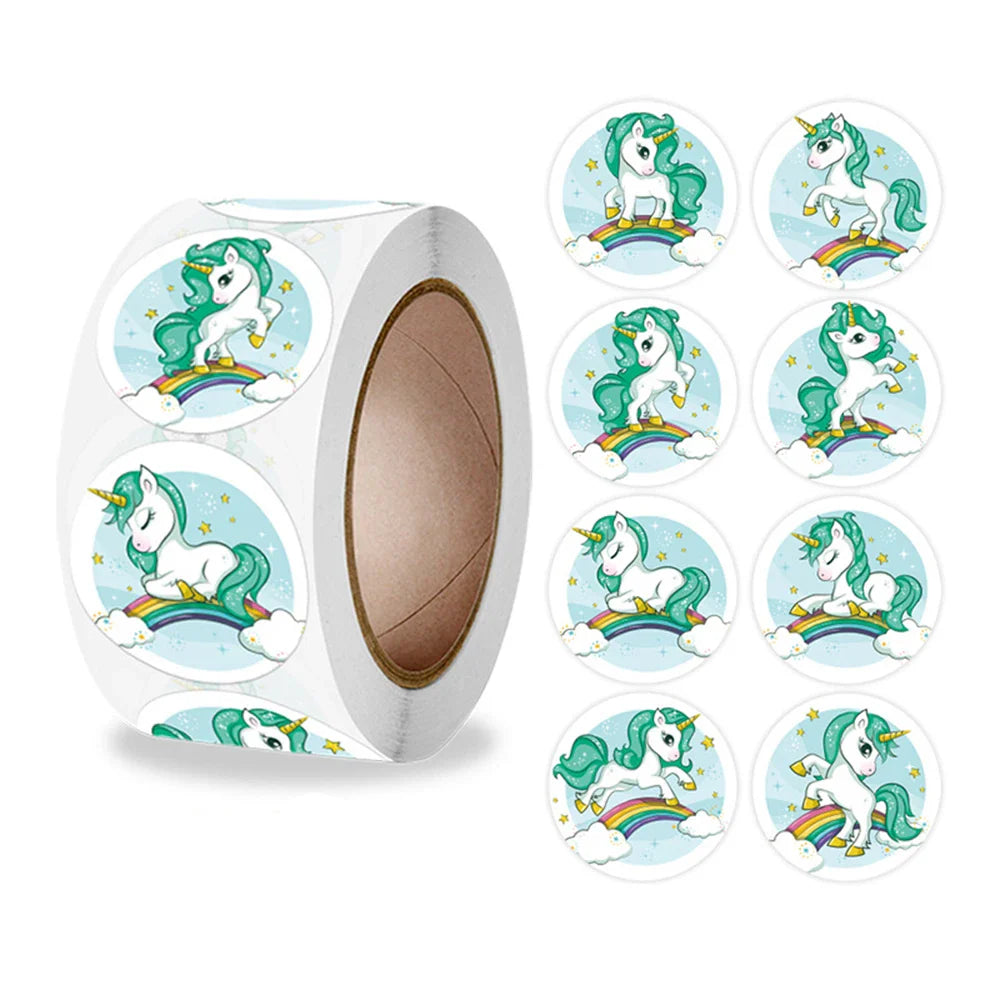 100-500pcs Unicorn Stickers 1inch Decorative Stickers Scrapbooking Stick Label Diary School Stationery Album Stickers (ONLINE ORDER ONLY)