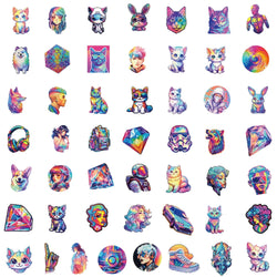 50Pcs Cyberpunk Style Symphony Series Graffiti Stickers Suitable for Laptop Helmets Desktop Decoration DIY Stickers Toys (Online Order Only)