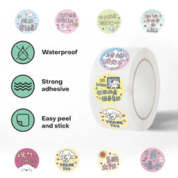 500Pcs Children Cartoon Animal Dog Stickers Baby Stickers Kindergarten Inspirational Little Red Flower Reward Roll Stickers (ONLINE ORDER ONLY)