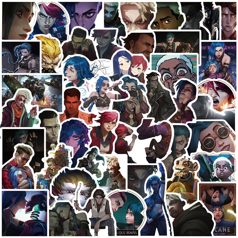 50PCS Cartoon Anime Arcane Game Stickers Decals for iPad Cars Motorcycles Water Cups Children's Toys Luggage & Computers (Online Order Only)