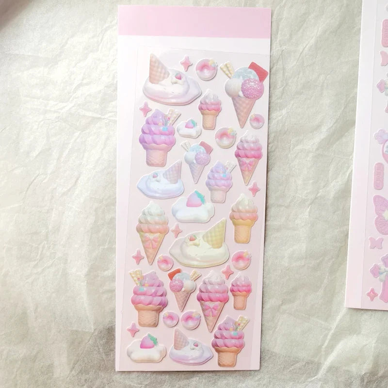 Cute Star Moon Rose Series Laser Stickers Hand Account Idol Card DIY Material Decorative Sticker Personalized Korean Stationery (ONLINE ORDER ONLY)