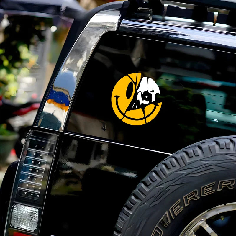 Broken face with skull stickers,creative decal high quality sticker for cars (ONLINE ORDER ONLY)
