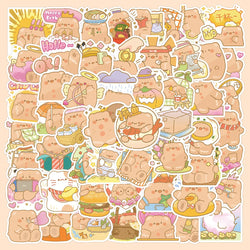 10/30/60/120PCS Cute Bear Cartoon Stickers Toy DIY Skateboard Bike Luggage Suitcase Phone Bike Classic Kids Toy Sticker Decals (Online Order Only)