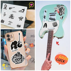 Black and White Metal Rock Music Singer Sticker Packs (Online Order Only)