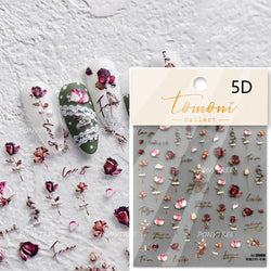Wild Flower Oil Painting Small Variegated Daisy Peach Blossom Lavender Spring Petal Adhesive Nail Art Stickers Manicure Decals (Online Order Only)