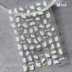 Shiny White Pink Blue Gold Snowflakes Hexagon Water Bubbles Winter 5D Self Adhesive Nail Art Stickers Rhinestone Manicure Decals (ONLINE ORDER ONLY)