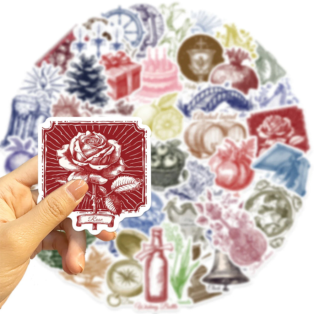 50pcs Retro Decorative Goods Aesthetic Stickers Waterproof Graffiti Sticker For Laptop Luggage Guitar Skateboard Vinyl Decals (ONLINE ORDER ONLY)