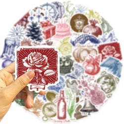 50pcs Retro Decorative Goods Aesthetic Stickers Waterproof Graffiti Sticker For Laptop Luggage Guitar Skateboard Vinyl Decals (ONLINE ORDER ONLY)