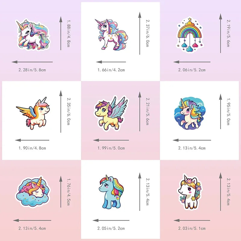 10/30/50PCS Unicorn Flight PVC Sticker Aesthetic Decoration Scrapbooking Children's Korean Stationery School Supplies for Kids (Online Order Only)