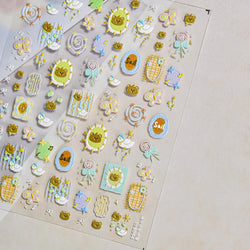 Bear Star Bowknot  Duck Cherry House Mini Flower Butterfly Line Bow Tie Apple Gird Cute Chic Nail Art Stickers Manicure Decals (ONLINE ORDER ONLY)