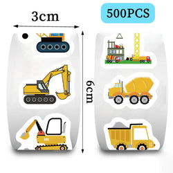 500Pcs Construction Vehicle Sticker Roll For Kids Reward Encourage Sticker For Labels Thank You Sticker Kids Toys (ONLINE ORDER ONLY)