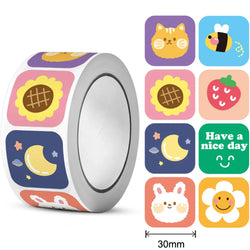 300pcs/Roll Cute Animal Motivational Stickers for Kids Reward & Self-Adhesive Labels for Elementary Students Stationery Stickers (ONLINE ORDER ONLY)