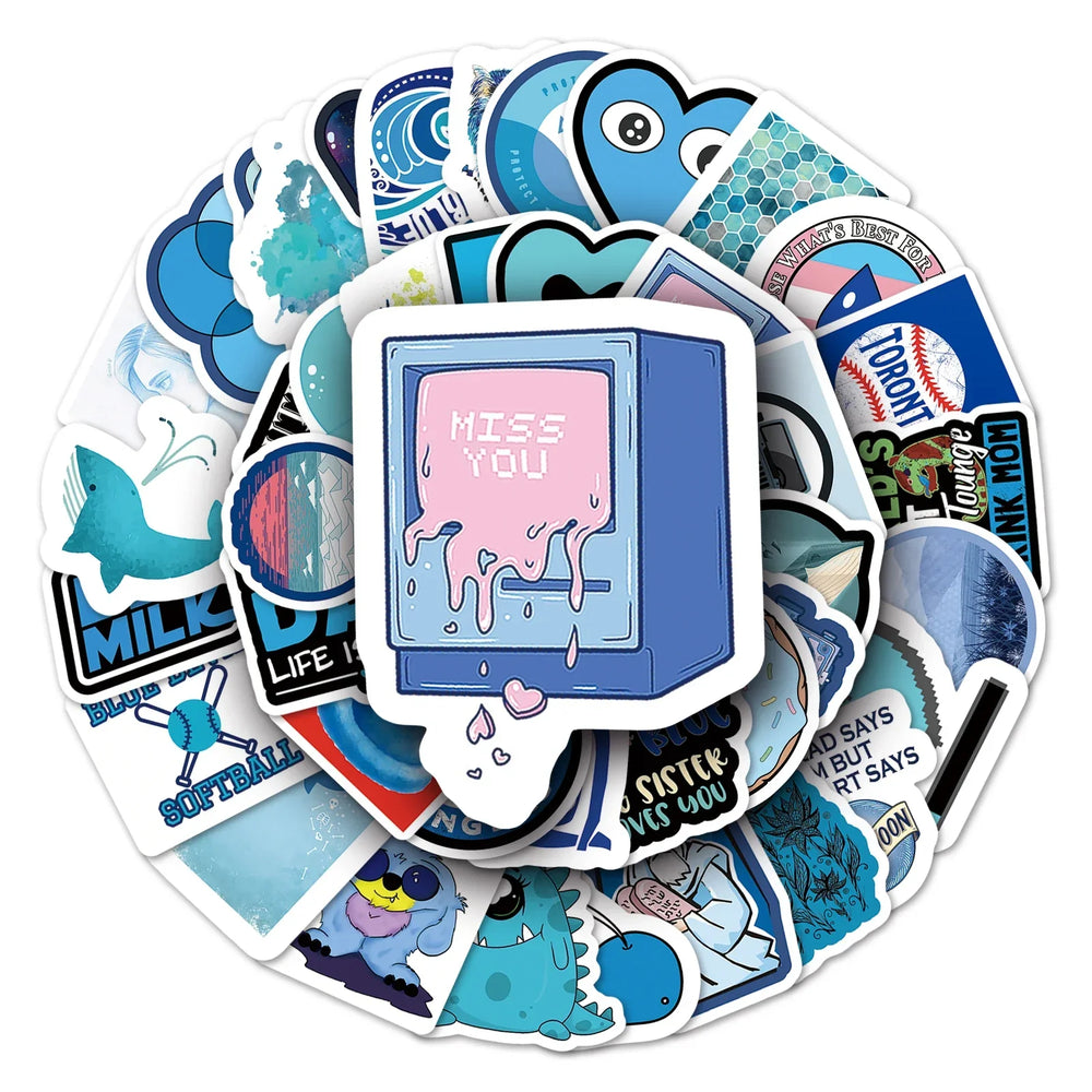 50Pcs Cute Waterproof Vinyl Stickers for Skateboard Snowboard (ONLINE ORDER ONLY)