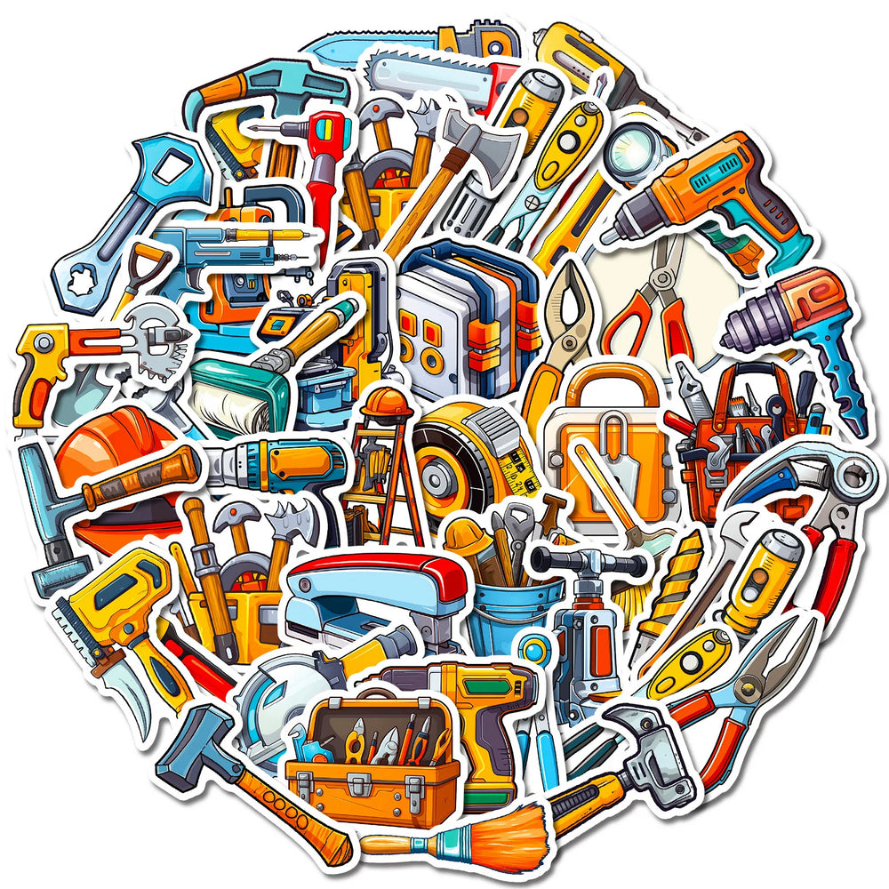 Mixed Electric Hand Tools Stickers for DIY Phone Motorcycle Helmet Laptop Skateboard (Online Order Only)