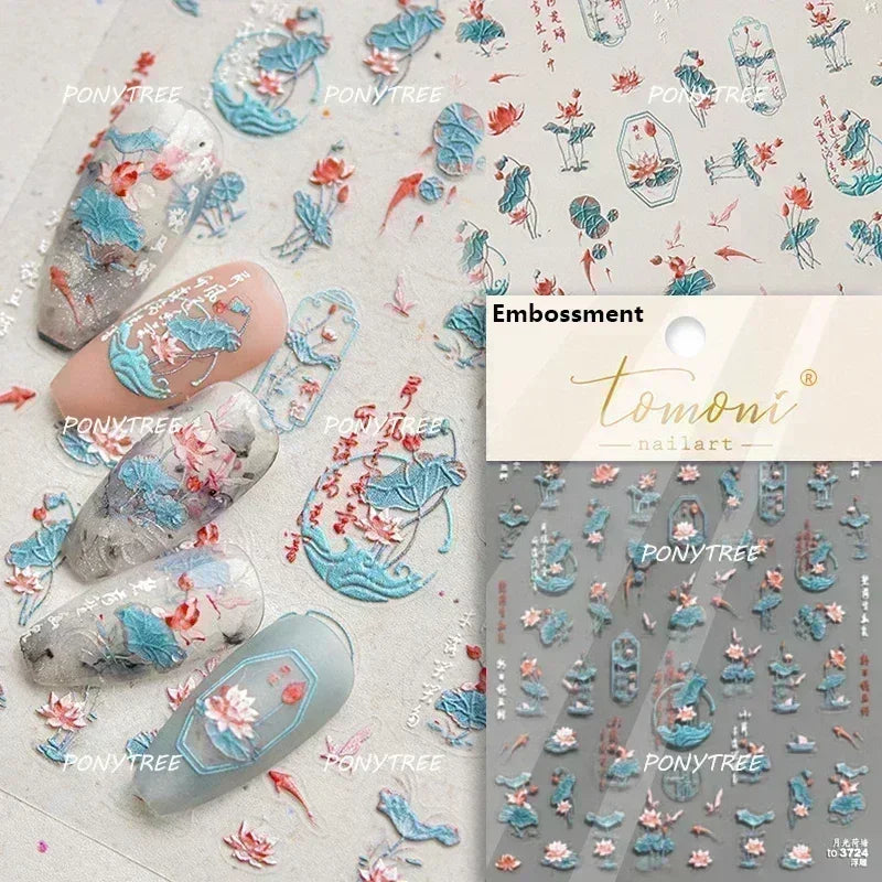Beach Colourful Conch Dolphin Shell Starfish Jellyfish Star Summer Sea Wave Vacation Mode Water Bubble Nail Art Stickers Decals (Online Order Only)