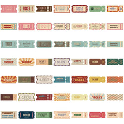 50pcs Vintage Ticket Stubs Stickers Seals for Water Bottles Laptops Skateboards Waterproof Durable Sticker for Teens and Adults (ONLINE ORDER ONLY)