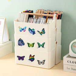 500PCS/ 1 Roll Colorful Butterfly Flower Shaped Sticker Decoration Gift Box Sticker Label Stationery Sticker (Online Order Only)
