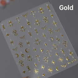 Dreamy Moon Star Cloud Butterfly Starrylight Rhinestone 5D Soft Embossed Relief Nail Art Sticker 3D Decal Decoration Manicure (ONLINE ORDER ONLY)