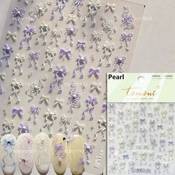 Delicate Jelly chic Bowknot Silk Ribbon Knot Star Shiny Dreamy Self Adhesive Nail Art Decorations Sticker Dressy Manicure Decals (ONLINE ORDER ONLY)