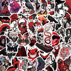 10/30/50pcs Horror Gothic Punk Daemon Skull Stickers Skateboard Laptop Phone Luggage Cool Waterproof Sticker Decals Kids Toys (ONLINE ORDER ONLY)