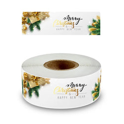 120pcs/roll Rectangle Merry Christmas Sticker Holiday Party Gift Decoration Sealed Envelope Stickers Happy New Year Baking Label (ONLINE ORDER ONLY)