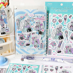 1pcs New Kawaii Heartbeat Girl Scrapbooking Sticker Art Collage Diary Journal DIY Craft Aesthetics Decorative Sticker Stationery (ONLINE ORDER ONLY)