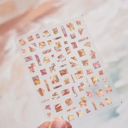 Shiny Colorful Color Block Fragment Square Fragment Grid Rhombus 3D Self Adhesive Nail Art Stickers Rhinestone Manicure Decals (Online Order Only)