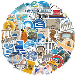 Greece Travel Scenery Stickers for Phone Laptop Luggage Skateboard Decals Gift (ONLINE ORDER ONLY)