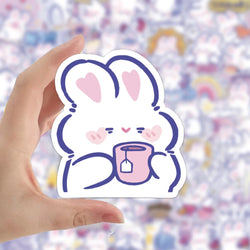 Kawaii Animal Stickers Cute Rabbit Cartoon Decals for Kids Fridge Laptop Phone Guitar Skateboard (Online Order Only)