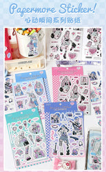 1pcs New Kawaii Heartbeat Girl Scrapbooking Sticker Art Collage Diary Journal DIY Craft Aesthetics Decorative Sticker Stationery (ONLINE ORDER ONLY)
