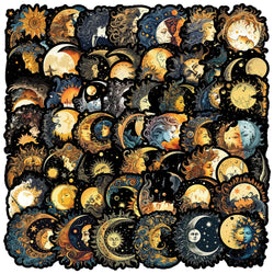 Cool Art Sun Moon Goddess Aesthetic Stickers for Laptop Phone Notebook Suitcase Decoration (10/30/50pcs) (Online Order Only)