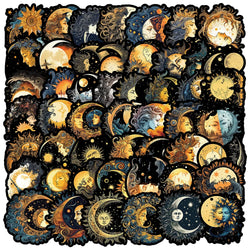 Cool Art Sun Moon Goddess Aesthetic Stickers for Laptop Phone Notebook Suitcase Decoration (10/30/50pcs) (Online Order Only)