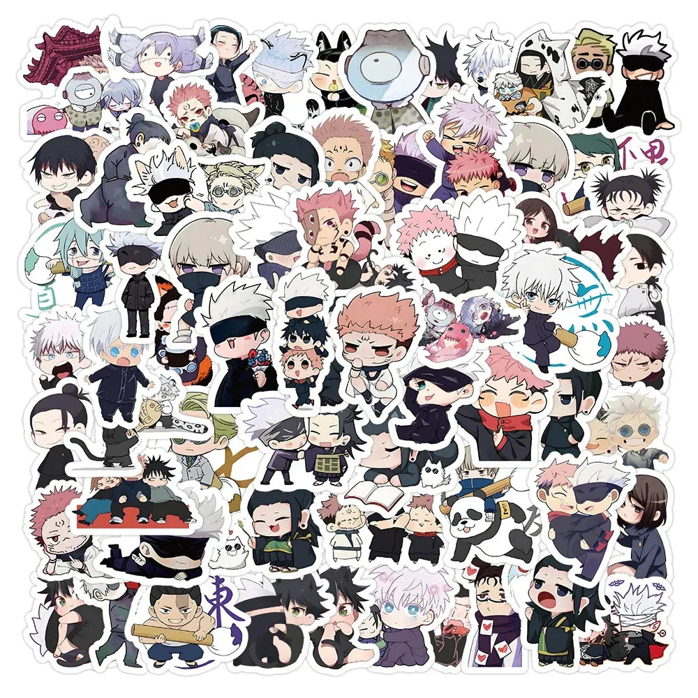 10/30/50/100pcs Kawaii Anime Jujutsu Kaisen Stickers Decals Waterproof Graffiti Skateboard Phone Cute Cartoon Kids Sticker Toys (Online Order Only)