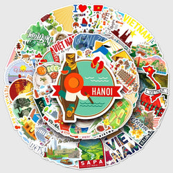 50Pcs City Series Cartoon Waterproof Vinyl Stickers for Skateboard Snowboard (Online Order Only)