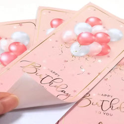 10-30pcs "Happy Birthday To You" Stickers 6*15cm Pink Blue Black Birthday Gift Package Decor Seal Labels Exquisite Stickers (Online Order Only)