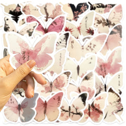 30Pcs Princess Color Aesthetic Butterfly Stickers Pack Phone Case Sticker Journal Accessories Scrapbooking Supplies (ONLINE ORDER ONLY)