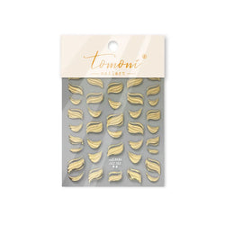 Golden Ink Brush Hot Stamping Irregular Lines Texture Sensation Moon Advanced Feeling Adhesive Nail Art Sticker Manicure Decals (Online Order Only)