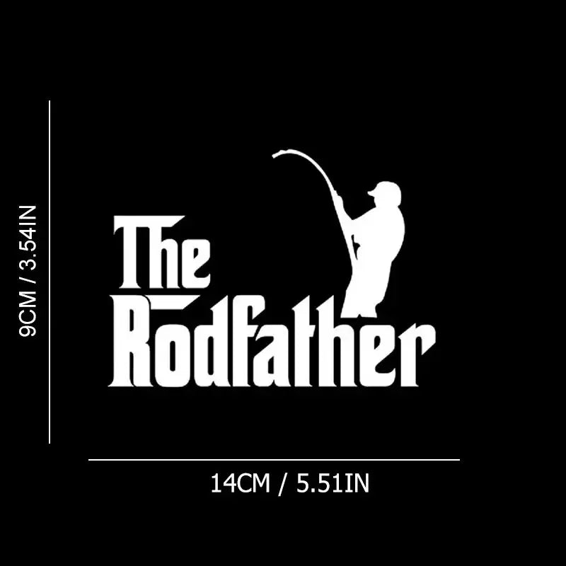 The Rodfather Fishing Vinyl Die Cut Bumper Car Stickers For Truck Bike Scooter Motorbike Cycling Bicycle (Online Order Only)