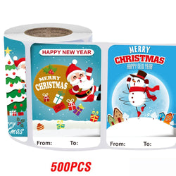 50-250Pcs Christmas Snowman Adhesive Labels Stickers Decoration Paper Scrapbooking Seal Thank You Sticker Stationery Supplies (ONLINE ORDER ONLY)