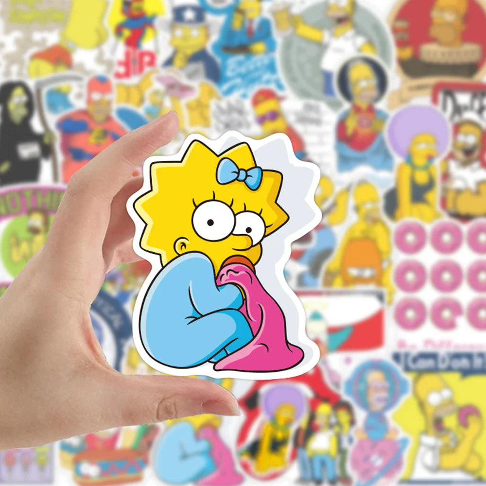 10/30/50pcs Funny Anime Cartoon Simpsons Graffiti Stickers Skateboard Guitar Suitcase Bike Laptop Waterproof Sticker Kids Toy (Online Order Only)