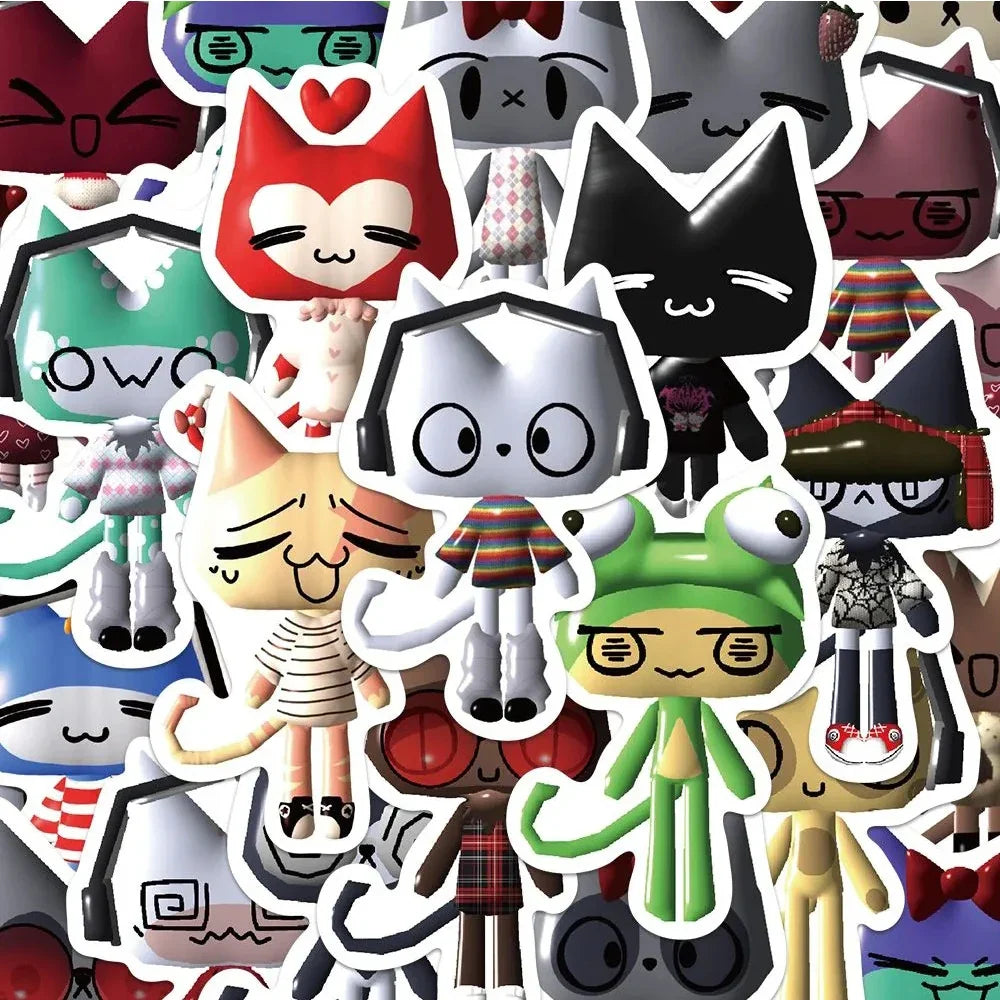 Kawaii Toro Inoue Cat Stickers Decals for Laptop, Phone, Bike, Car - 10/30/50pcs (Online Order Only)