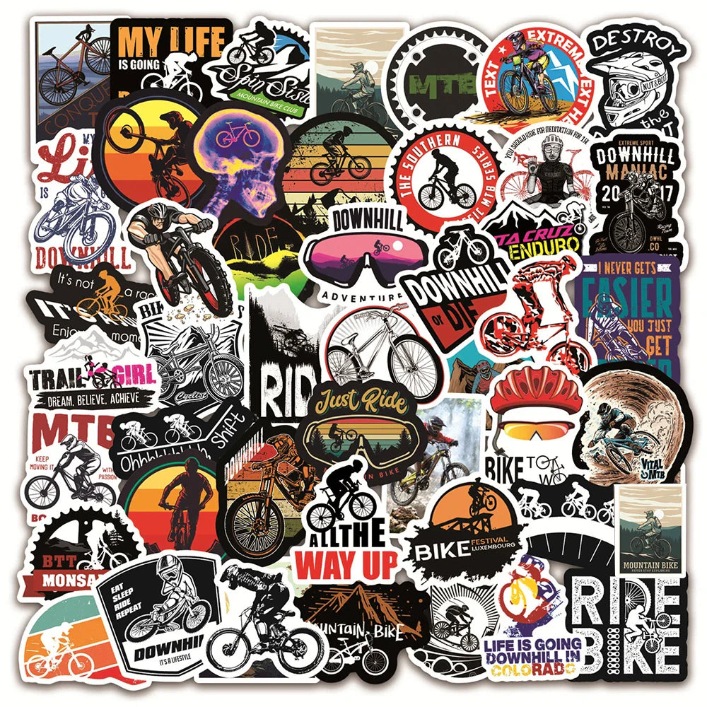Mountain Bike Graffiti Stickers Waterproof Decals for Laptop, Guitar, Luggage, Skateboard, Car, Kids Toys (10/30/50/100PCS) (ONLINE ORDER ONLY)