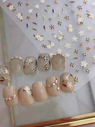 Retro Mini Flower Vintage Leaves Hot Stamping Petal Daisy Delicate Chic Self Adhesive Nail Art Stickers Manicure Decal Wholesale (ONLINE ORDER ONLY)