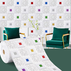 1-10Pcs 70cmx1m 3D Self-adhesive Foam Panel Wallpaper waterproof and moisture-proof ceiling Sticker room Bedroom Home Decoration (ONLINE ORDER ONLY)